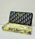 Dior - Oblique Zip Around Wallet Black & Beige